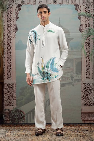 Asuka Feather Handpainted Short Kurta Set 