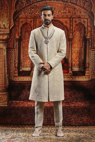 Asuka Geometric Dori Embroidered Sherwani Set 