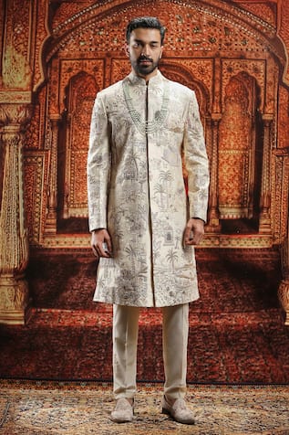 Asuka Embroidered Dabka Sherwani Set 