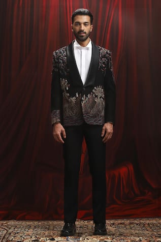 Asuka Kantha Embroidered Tuxedo & Trouser Set 