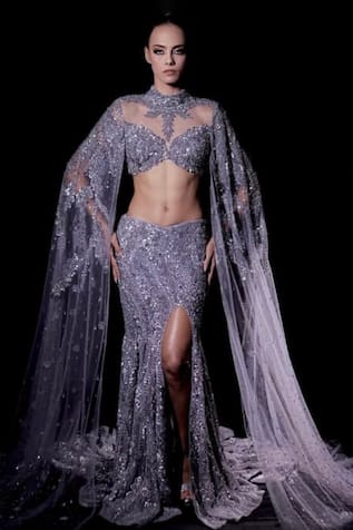 Kaynaat By Aanchal Sawhney Zarkan & Sequin Embroidered Lehenga Set 