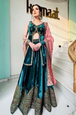 Kaynaat By Aanchal Sawhney Gota Embroidered Kurta Sharara Set 
