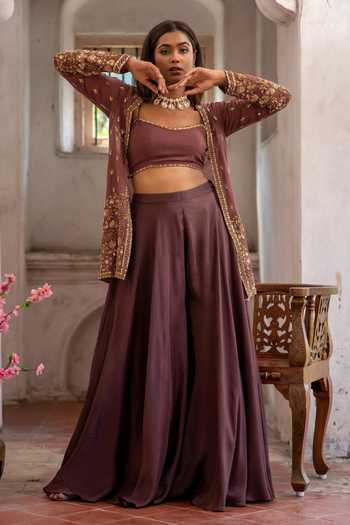 Enamour By Radha Embroidered Jacket with Sharara Set 