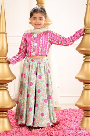 Pnk Isha Arora (Pink) Floral Printed Lehenga Set 