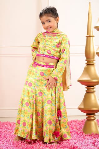 Pnk Isha Arora (Pink) Floral Print Lehenga Set 