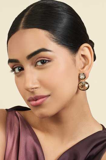Isharya Mocha Crystal Danglers 