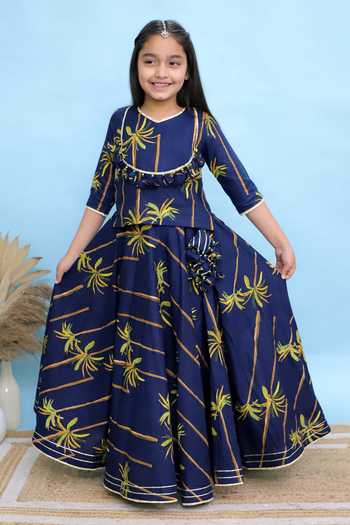 Kalp Botanical Print Lehenga & Top Set 