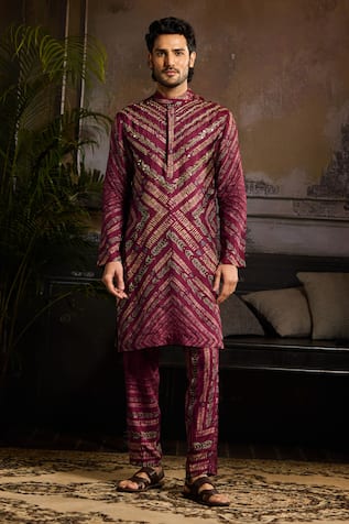 Diyarajvvir Zig Zag Print Kurta Set 