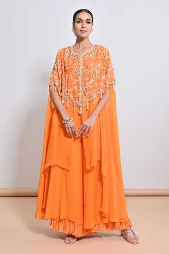 KEITH GOMES Flower Hand Embroidered Tunic Gharara Set 