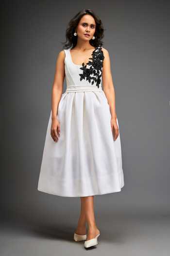 Deepika Arora Swarovski Embroidered Flared Midi Dress 