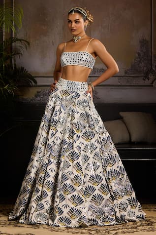 Diyarajvvir Butta Leaf Print Lehenga Set 