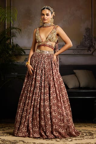 Diyarajvvir Floral Vine Print Lehenga Set 