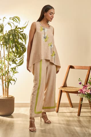 Babita Malkani Mosaic Floral Embroidered Tunic & Pant Set 