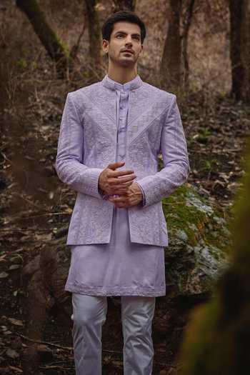 Varun Chakkilam Wisteria Mughal Flora Embroidered Jacket & Pant Set 
