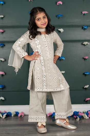 Shruti Jalan Mirror Embroidery Kurta Palazzo Set 