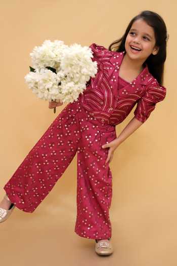 Lil Drama Thread Embroidered Jacket Pant Set 