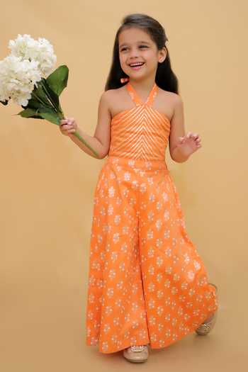 Lil Drama Floral Gota Embellished Halter Neck Jumpsuit 