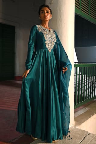 Thread & Sequin Embroidered Anarkali Set 