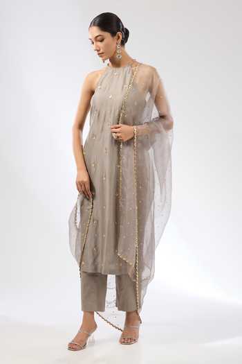 Priyal Prakash Gota Patti & Zardozi Embroidered Kurta Pant Set 