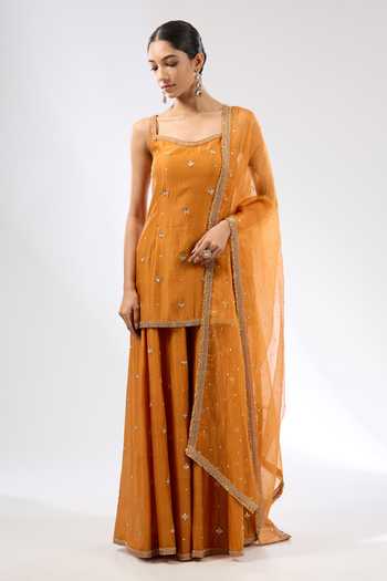 Priyal Prakash Gota Patti Hand Embroidered Kurta Sharara Set 