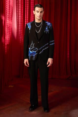 Asuka Hand Painted Black Tuxedo Set 