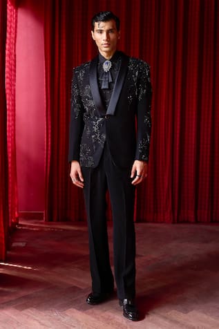 Asuka Crystal Embroidered Tuxedo & Trouser Set 