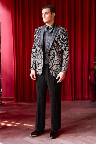 Asuka Abstract Sequin Tuxedo Set With Trouser 