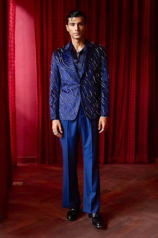 Asuka Nalki Embroidered Tuxedo Set 