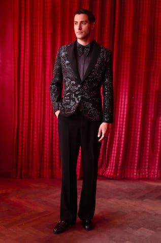 Asuka Bead Embroidered Tuxedo & Trouser Set 