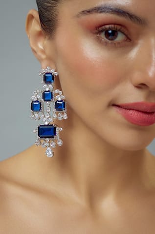Floral Cubic Zirconia Danglers 