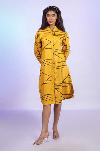 Vishwa By Pinki Sinha Cotton Stripe Print Midi Dress 