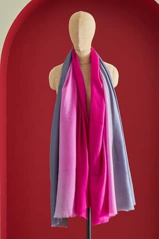Grey & Pink Ombre Pashmina Shawl 