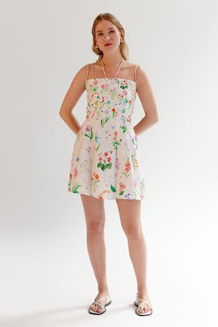 NOIB Multi Floral Print Halter Dress 