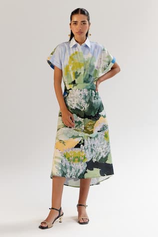 NOIB Forest Print Midi Dress 