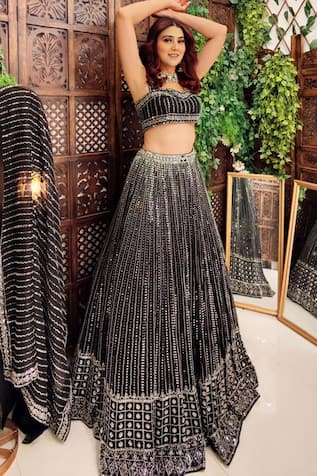 Amaltas Couture Cutdana Bead Embroidered Lehenga Set 