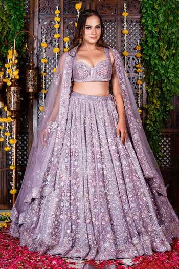 Amaltas Couture Embroidered Cutdana Lehenga Set 