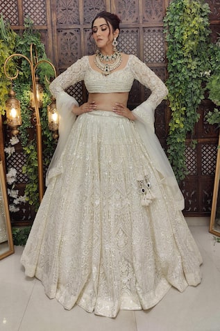 Amaltas Couture Cutdana Embroidered Bridal Lehenga Set 