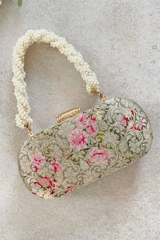 Floral Print Grey Capsule Clutch 