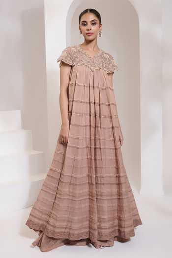 Saahiil Kapoor Arya Floral Embroidered Cape Anarkali 