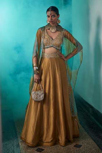 Saahiil Kapoor Hasrat Dabka Embroidered Lehenga Cape Set 