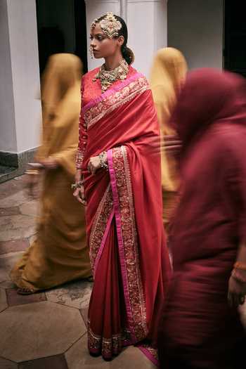 Saahiil Kapoor Seher Zardozi Embroidered Saree With Blouse 