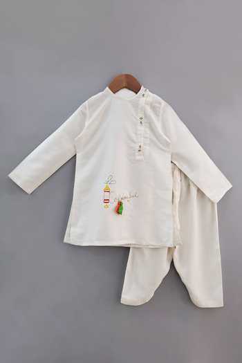 Little Brats Holi Embroidered Kurta Set 