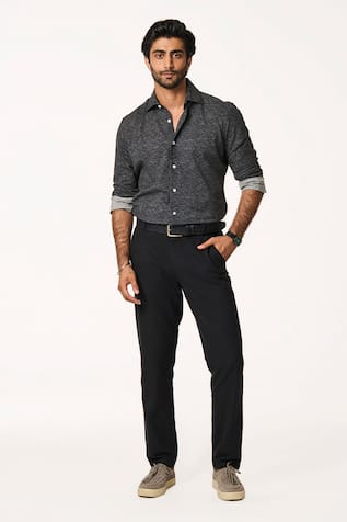 Black Cotton Pocketed Trouser 