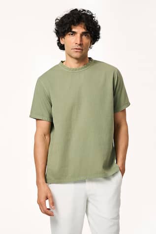 Terra Luna Matcha Cotton Solid T-Shirt 