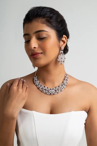 Multi Color Stone Embellished Necklace Set 