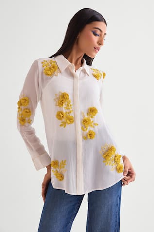 Namrata Joshipura Floral 3D Embroidered Shirt 