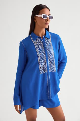 Namrata Joshipura High-Low Bead Embellished Shirt 