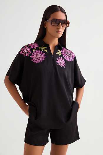 Namrata Joshipura Black Sequin Embroidered Top 