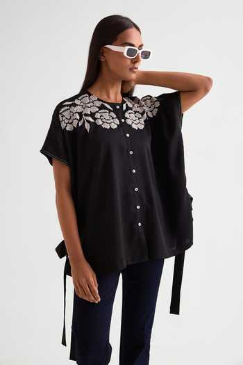 Namrata Joshipura Bead Embroidered Black Top 
