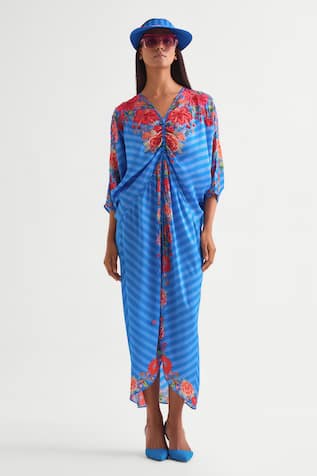 Namrata Joshipura Floret Printed Satin Midi Dress 
